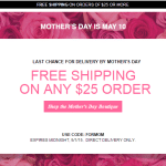 Free Shipping on Any $25 Order