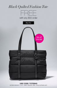 Black Quilted Fashion Tote