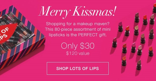 Merry Kissmas! Shopping for a makeup maven? This 80-Piece assortment of mini lipsticks is the perfect gift Only $30