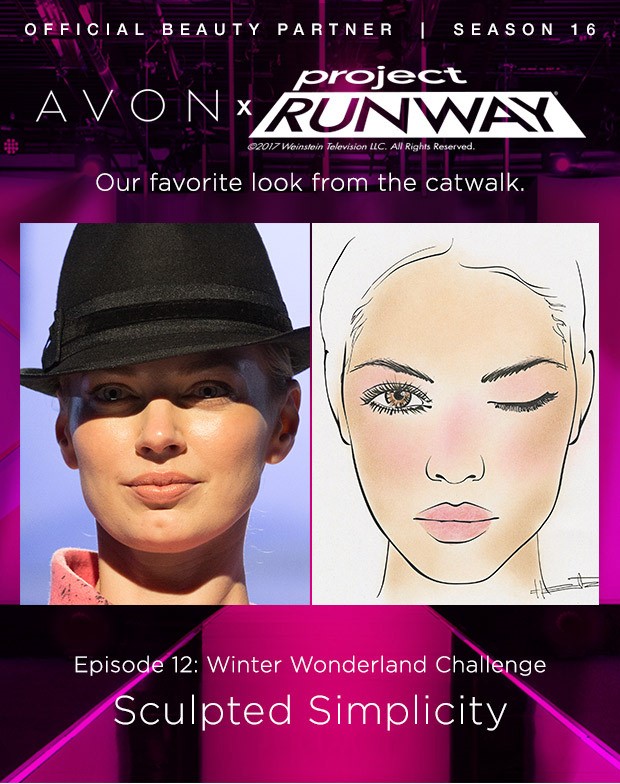 Avon x Project Runway - Our favorite look from the catwalk. Episode 12: Winter Wonderland Challenge Sculpted Simplicity