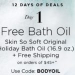 12 Days of Deals – Day 1 – Free Bath Oil from Avon Skin So Soft