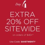 12 Days of Deals – Day 4 – Save an Extra 20% Sitewide