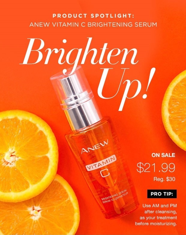 Anew Vitamin C Brightening Serum - Use AM and PM after cleansing as your treatment before moisturizing. Gently smooth over cleansed skin in an upward and outward motion, avoiding the eye area