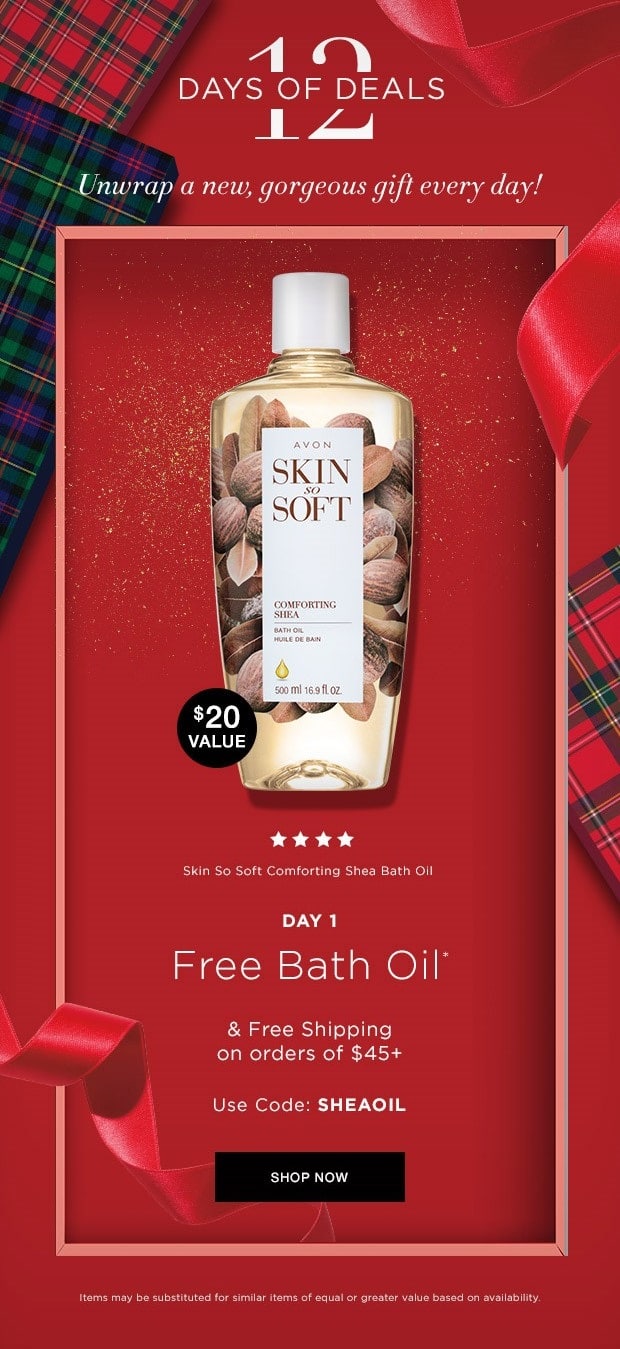 Day 1 - 12 Days Of Deals Free Skin So Soft Oil